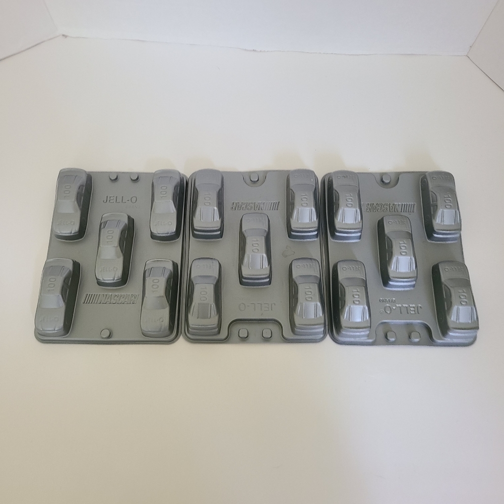 Jello Jell-O Silver Nascar Mold set of 3